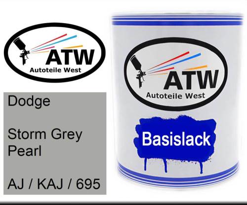 Dodge, Storm Grey Pearl, AJ / KAJ / 695: 1L Lackdose, von ATW Autoteile West.